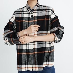 Madewell Flannel Bromley Shirt in Classic Black